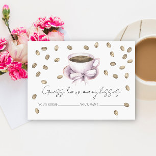 Love is brewing How many kisses bridal game Enclosure Card