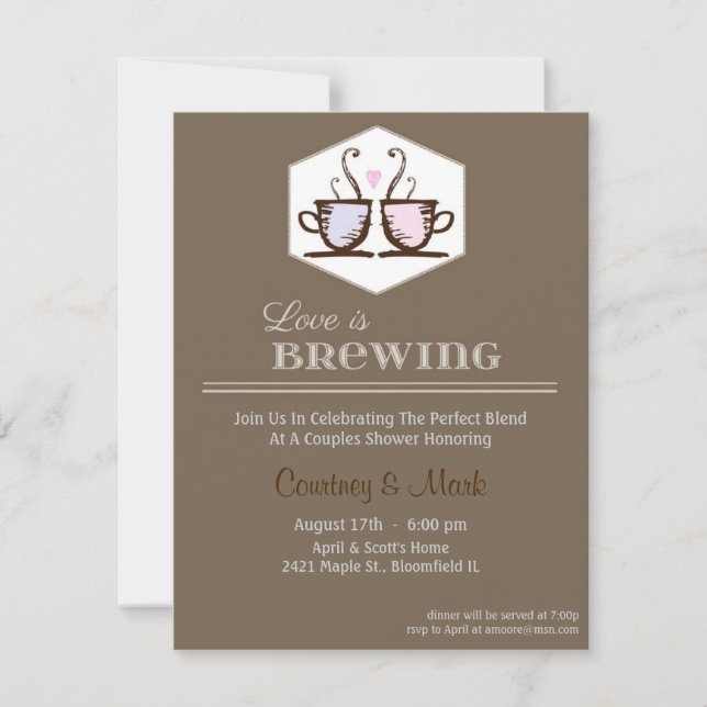 Love is brewing invitation (Front)