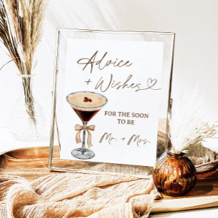 Love Is Brewing Martini Advice & Wishes Sign