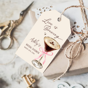 Love is Brewing Martini Bridal Shower Gift Tag
