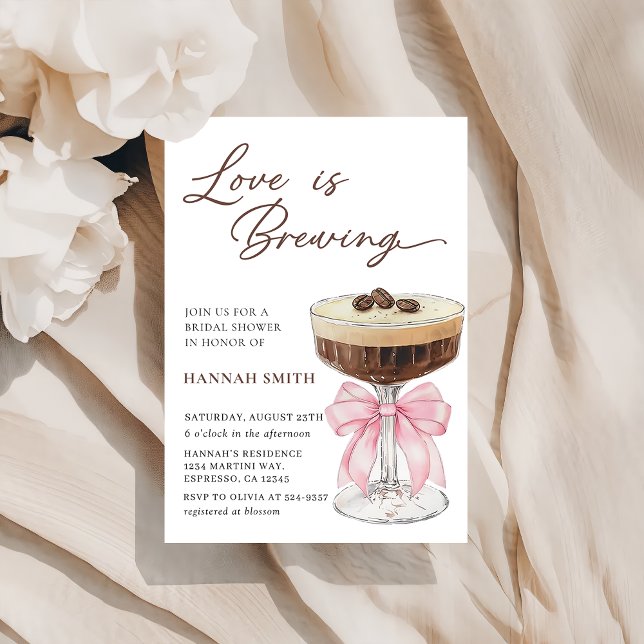 Love is Brewing Martini Bridal Shower Invitation (Creator Uploaded)