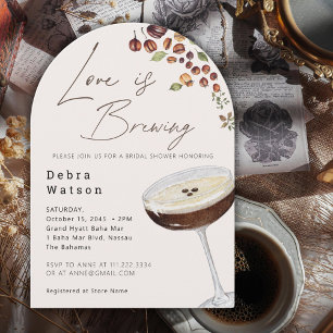 Love Is Brewing Modern Arch Bridal Shower Invitation