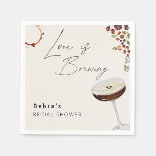 Love Is Brewing Modern Bridal Shower Napkin