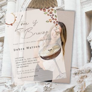 Love Is Brewing Modern Bridal Shower Vellum Invitations