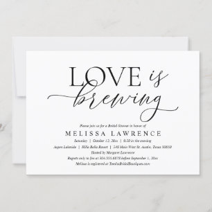 Love is Brewing Modern Elegant Bridal Shower Party Invitation