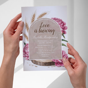Love Is Brewing Neutral Latte Bridal Shower Invitation