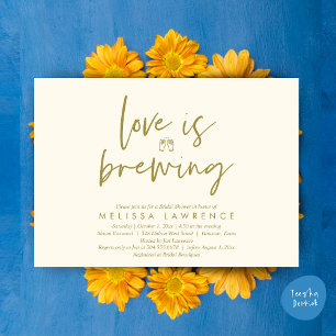 Love is brewing, Perfect Bridal Shower Beer Party Invitation