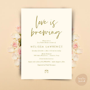 Love is brewing, Perfect Bridal Shower Beer Party Invitation