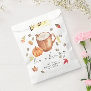 Love is brewing Pumpkin Coffee Bridal shower Favour Bag