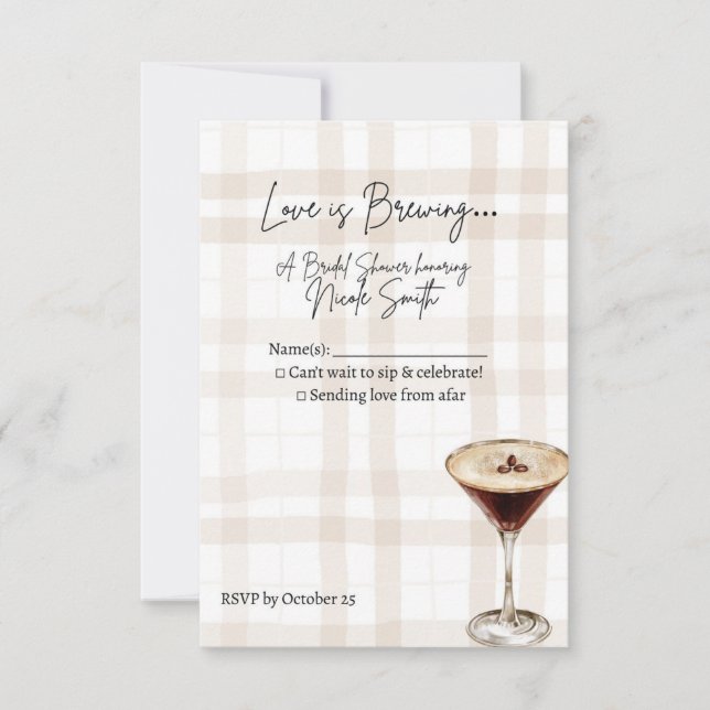 Love is Brewing Response Card (Front)
