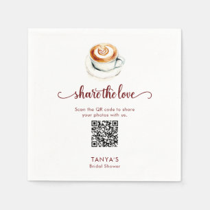 Love is Brewing Share the Love Photos QR Code Napkin