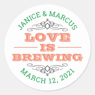 Love is Brewing Stickers