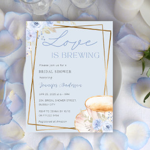 Love is Brewing Tea Garden Party Bridal Shower Invitation