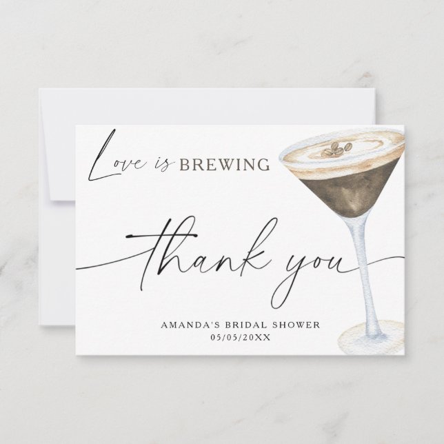 Love is brewing Thank you Bridal shower  (Front)