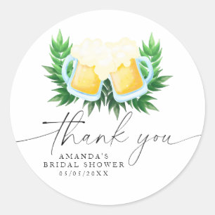Love is brewing Thank you Bridal shower Classic Round Sticker