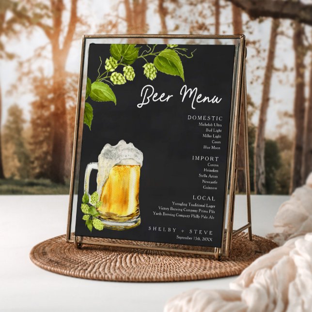 Love Is Brewing Wedding Beer Menu Poster (Creator Uploaded)