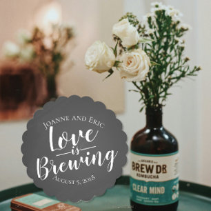 love is brewing wedding pub custom coaster