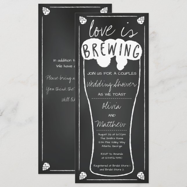 Love is Brewing Wedding Shower Invitation (Front/Back)