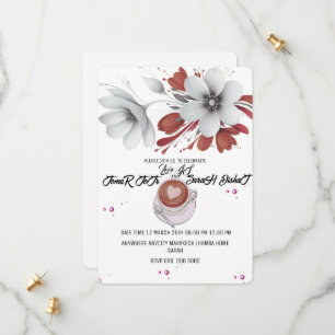 Love is Bridal Shower Invitation, Blue Floral, Blu Save The Date