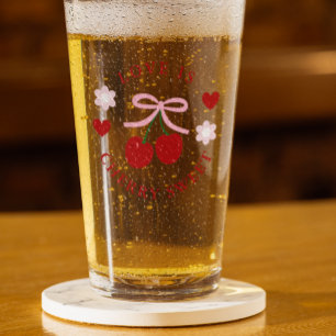 Love Is Cherry Sweet Bridal Shower Glass