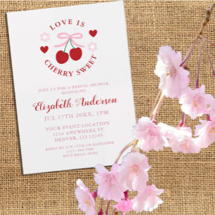 Love Is Cherry Sweet Bridal Shower Invitation