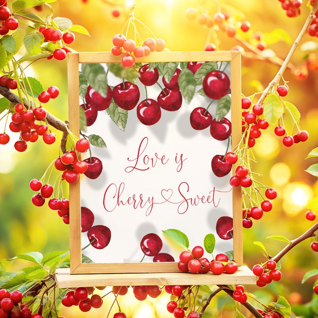 Love is cherry sweet Bridal Shower Poster (Creator Uploaded)