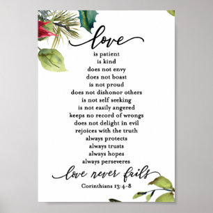 Love is Corinthians Scripture Verse Couple's Poster