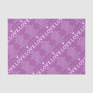 Love Is … custom colour tissue paper