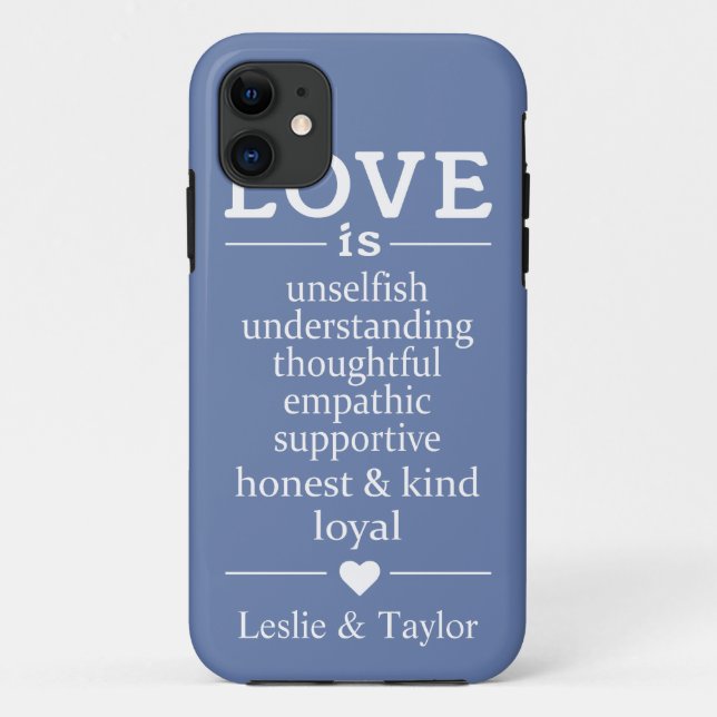 Love Is … custom names & colour phone cases (Back)