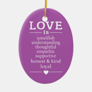 Love Is … custom names, date & colour ornament