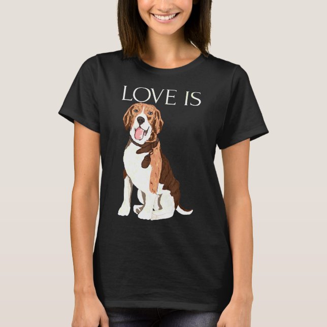 Love Is Cute Beagle Funny Beagles Puppy Pet Dogs L T-Shirt (Front)