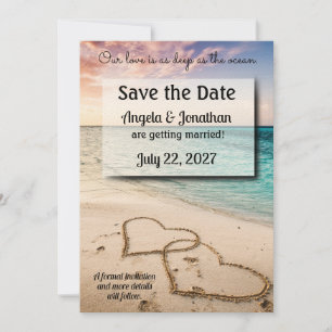 Love Is Deep as the Ocean Save the Date Wedding Invitation
