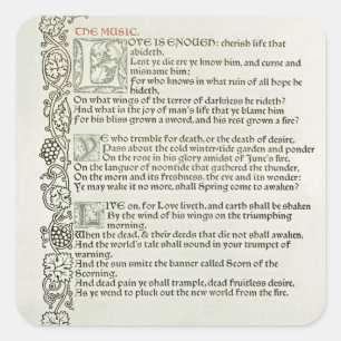 Love is enough, 1897 square sticker