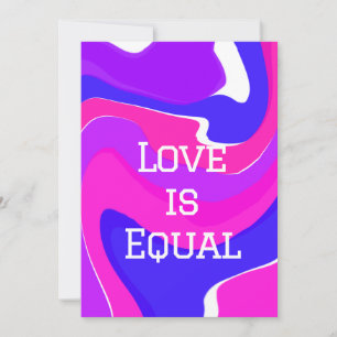 Love is equal pride month June LGBTQ blue purple p Invitation