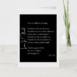 Love is fluid poem poetry foil greeting card