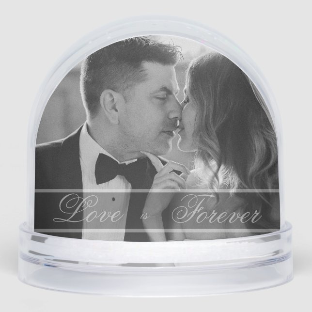 "Love is Forever" Photo Wedding Keepsake Snowglobe (Front)