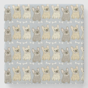 Love is French Bulldogs Stone Coaster