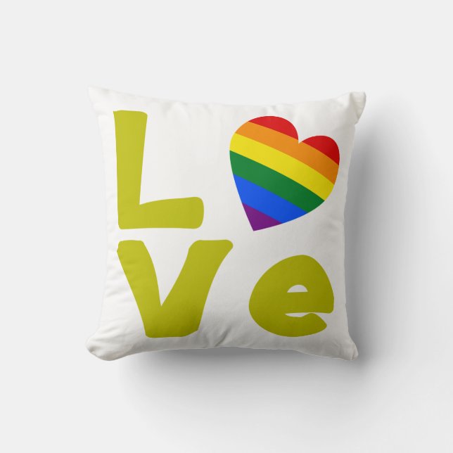 Love Is Gay Gold Cushion (Front)
