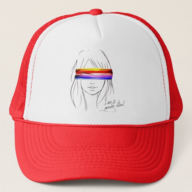 Love Is Gender Blind Trucker Hat (Front)