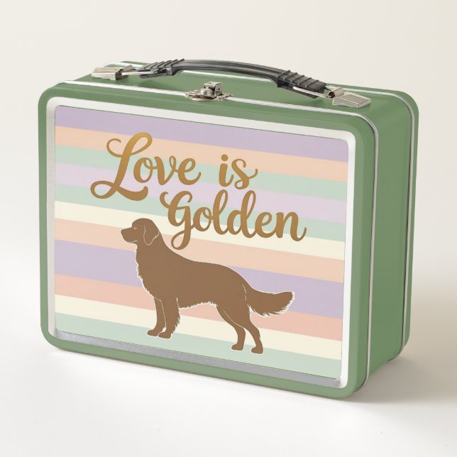 Love is Golden Metal Lunch Box (Front)