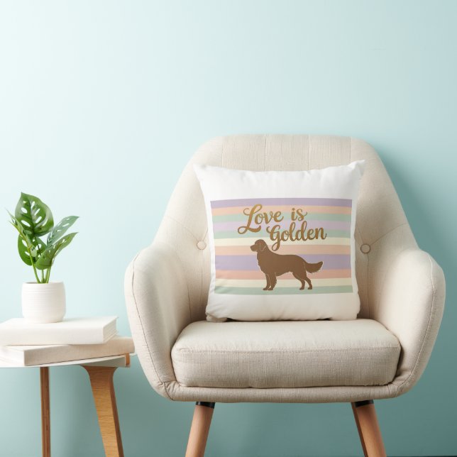 Love is Golden Throw Pillow (Chair)