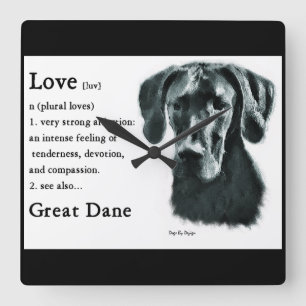 Love Is Great Dane Gifts Square Wall Clock
