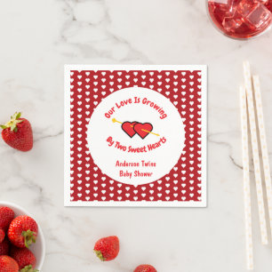 Love Is Growing By Two Hearts Twins Napkin