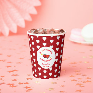 Love Is Growing By Two Hearts Twins Paper Cups