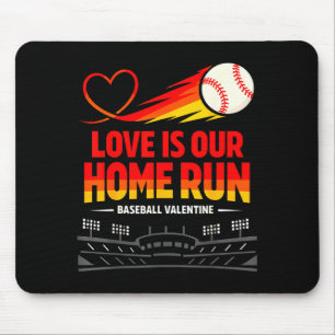 Love is home run funny baseball valentine couple mouse pad