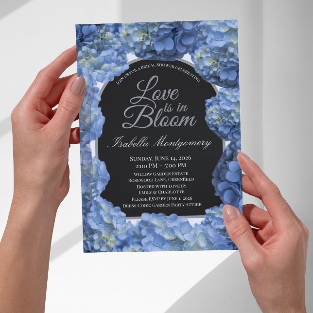 Love Is in Bloom Aesthetic Blue Hydrangea Invitation (Love Is in Bloom Aesthetic Blue Hydrangea Invitations
)