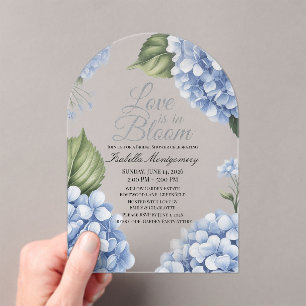 Love Is in Bloom Aesthetic Feminine Hydrangea Acrylic Invitations