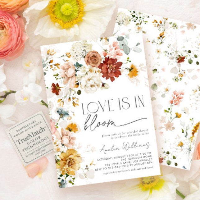 Love is in Bloom Autumn Garden Flowers Invitation (Creator Uploaded)