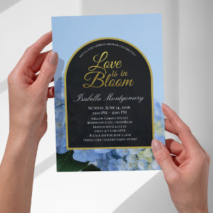 Love Is in Bloom Blue Hydrangea Bridal Shower Invitation