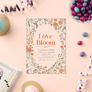 Love is in Bloom Boho Wildflower Bridal Shower Acrylic Invitations